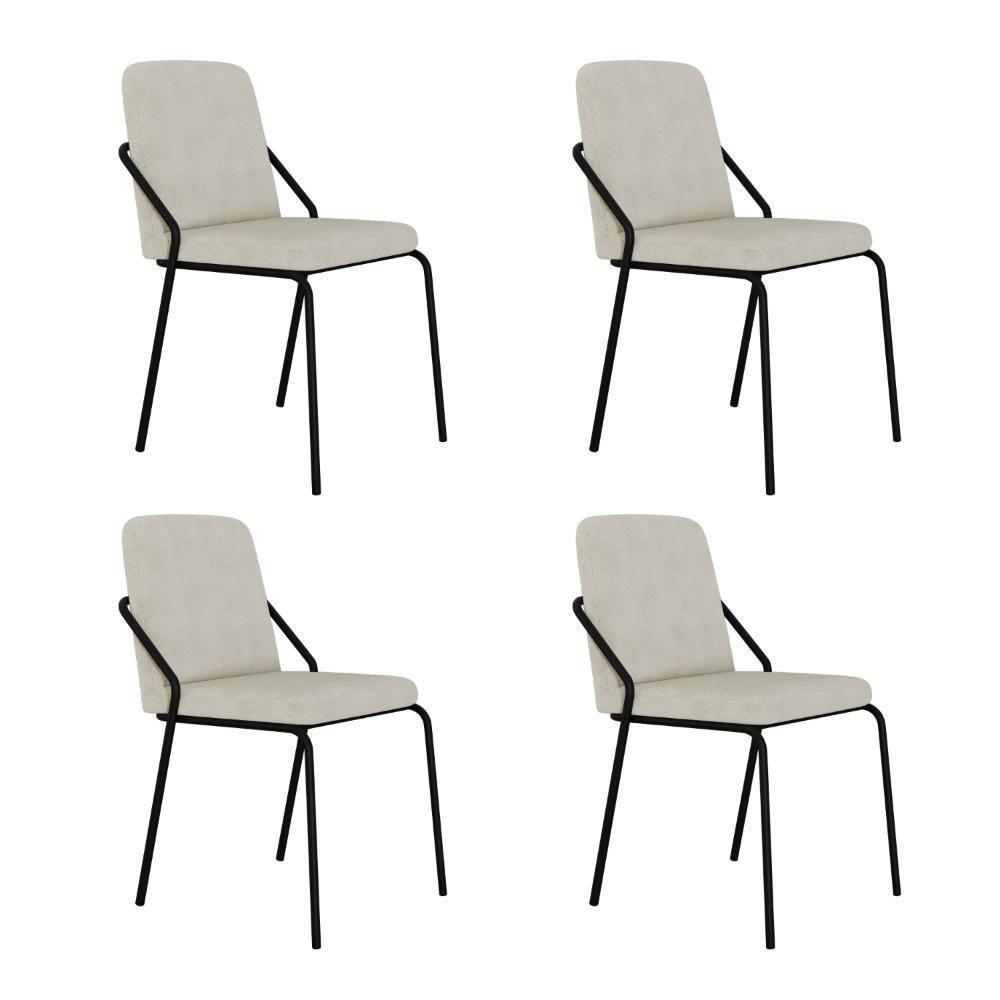 Cadeira Bloom Fixa C-4 Pes S-braco 490x580x850 Mm C-4 Un Boucle Vanilla Boucle Vanilla - 1