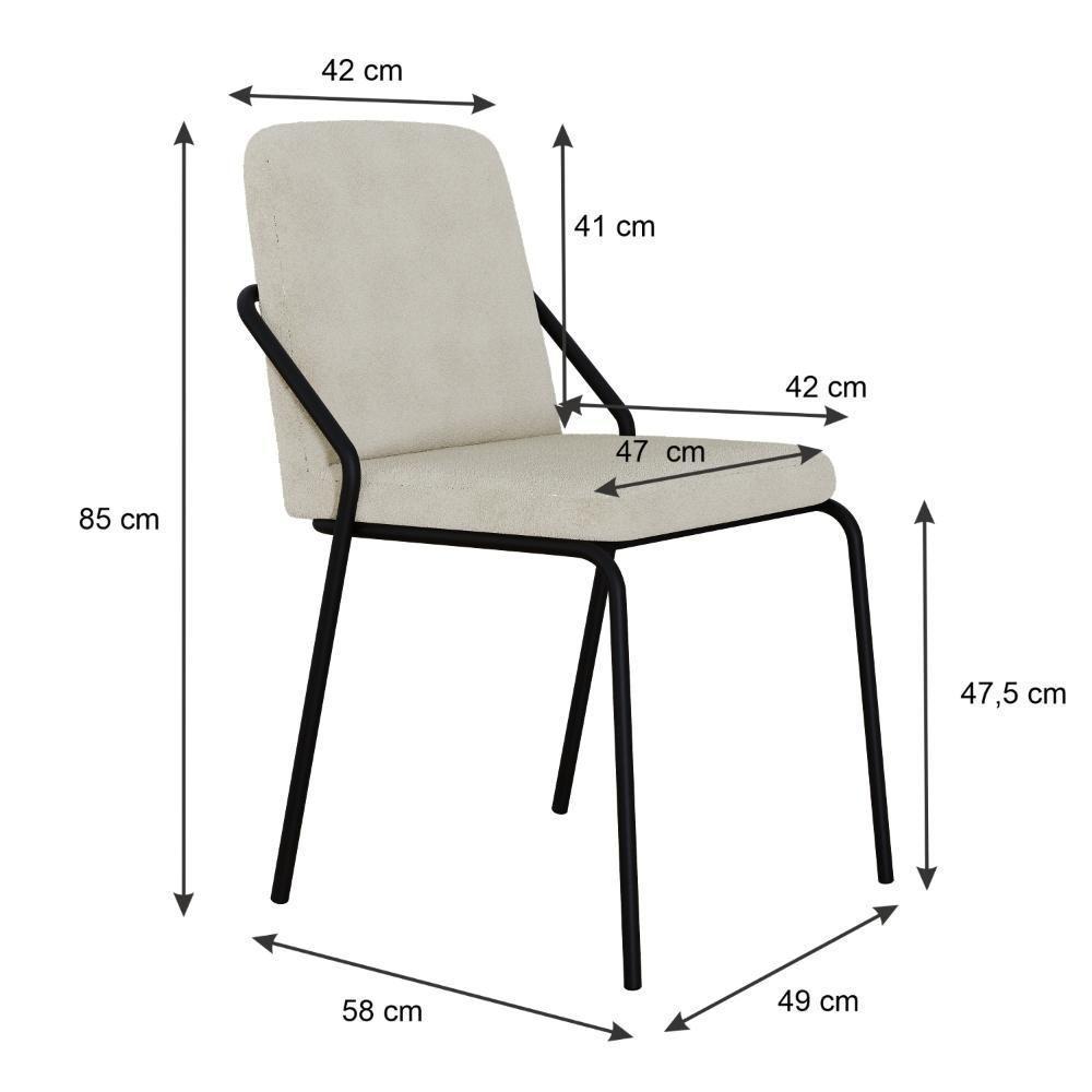 Cadeira Bloom Fixa C-4 Pes S-braco 490x580x850 Mm C-4 Un Boucle Vanilla Boucle Vanilla - 5