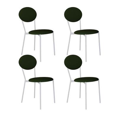 Cadeira Vintage Elipse Fixa C-4 Pes 430 X 535 X 860 Mm C-4 Un. Pés Brancos. Cy.vd.msg Verde Musgo City