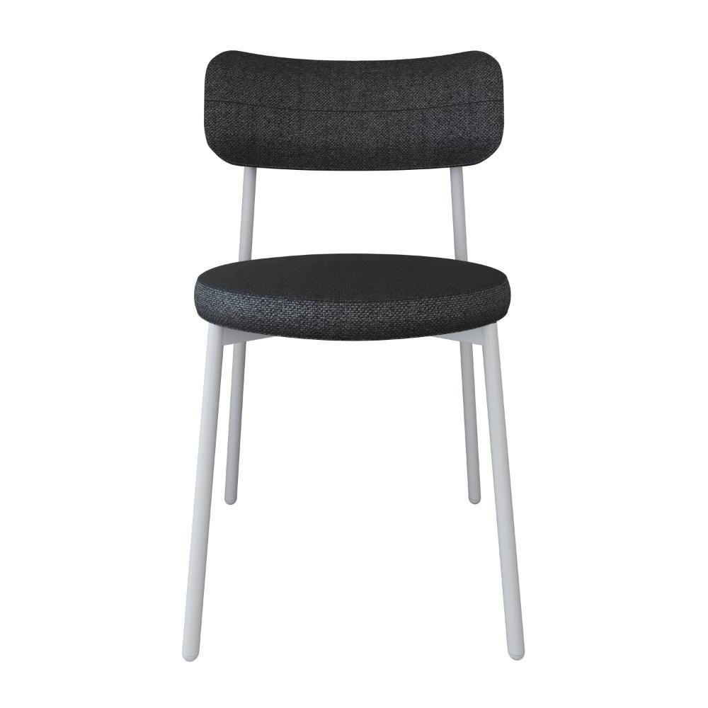 Cadeira Kyta Fixa C-4 Pés 50 X 44,7 X 83,8 Cm Pés Brancos. Corriente Grafite Corriente Grafite - 4