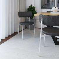 Cadeira Kyta Fixa C-4 Pés 50 X 44,7 X 83,8 Cm Pés Brancos. Corriente Grafite Corriente Grafite - 2