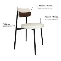 Cadeira Kyta Fixa C-4 Pés 50 X 44,7 X 83,8 Cm. Corriente Palha-courino Whisky Corriente Palha-courino Whisky - 3