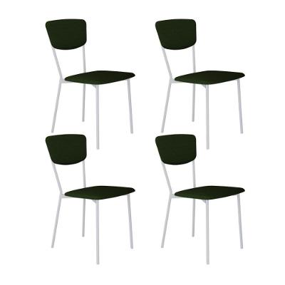 Cadeira Vintage Retrô Fixa C-4 Pés 425 X 505 X 830 Mm C-4 Un. Pés Brancos. Cy.vd.msg Verde Musgo City