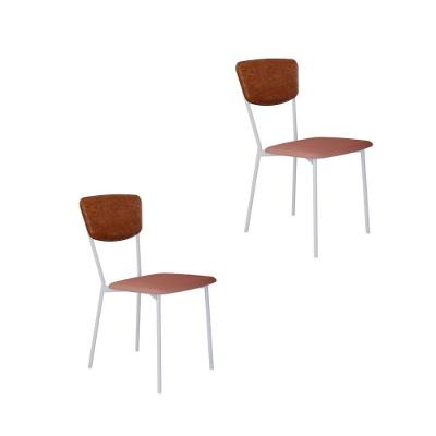 Cadeira Vintage Retrô Fixa C-4 Pés 425 X 505 X 830 Mm C-2 Un. Pés Brancos. Cy.tlp.rse-cn.cml Tulipa Rse-cn.caramelo