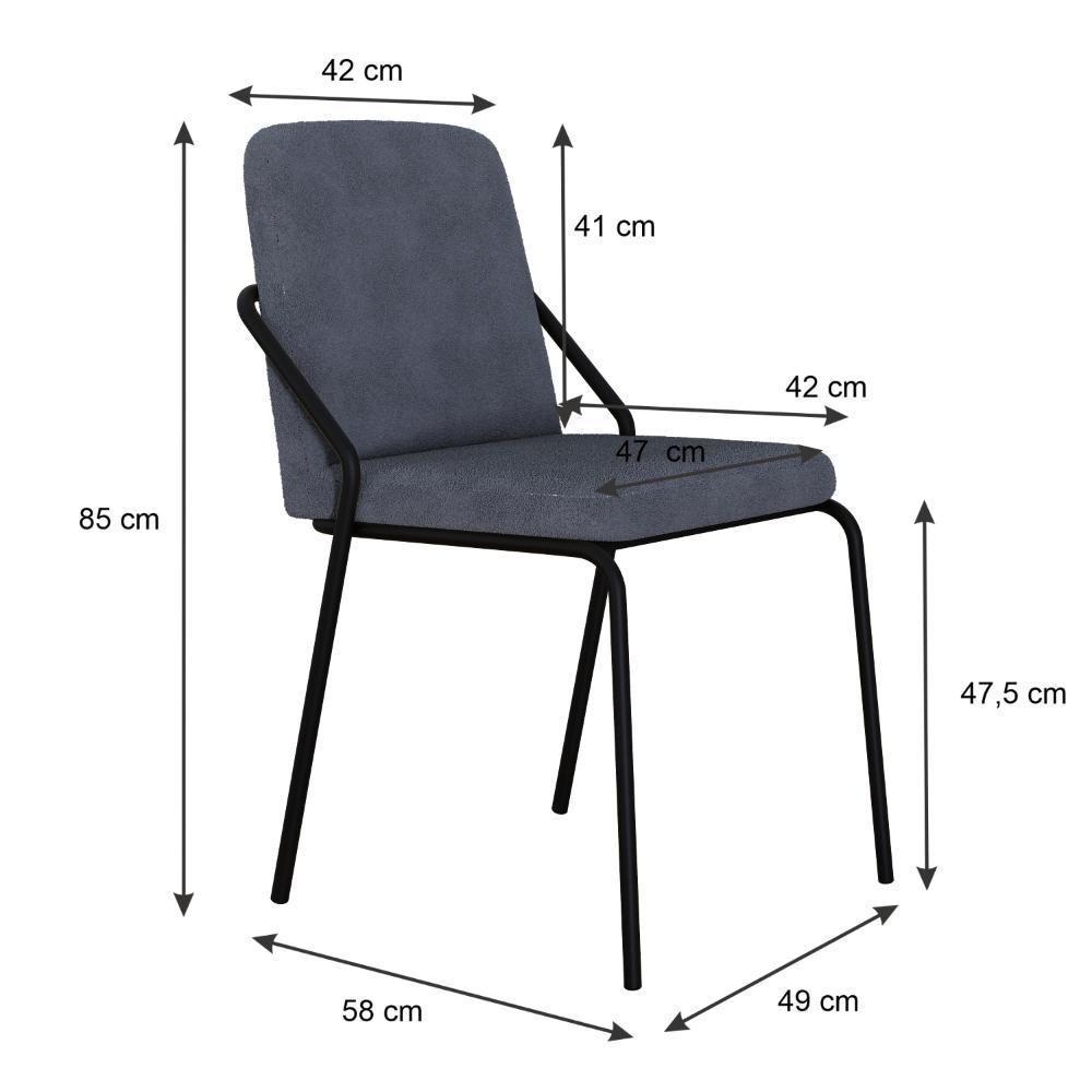 Cadeira Bloom Fixa C-4 Pes S-braco 490x580x850 Mm C-2 Un Boucle Nuvem Boucle Nuvem - 5