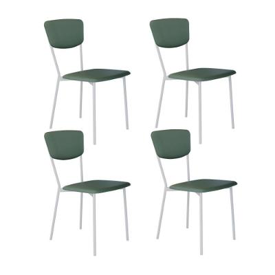 Cadeira Vintage Retrô Fixa C-4 Pés 425 X 505 X 830 Mm C-4 Un. Pés Brancos. Cn.urano Vd.salvia Cn.urano Verde Sálvia