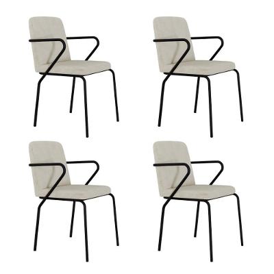 Cadeira Bloom Fixa C-4 Pes C-braco 490x580x850 Mm C-4 Un Boucle Vanilla Boucle Vanilla