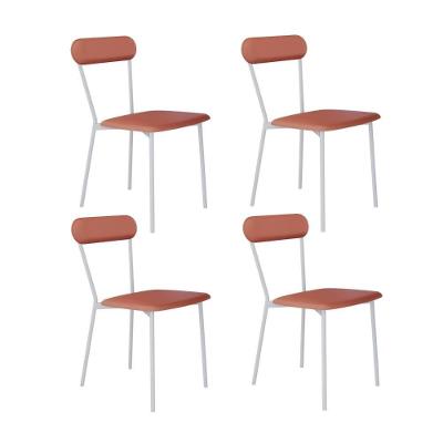 Cadeira Vintage Emília Fixa C-4 Pes 450 X 505 X 810 Mm C-4 Un. Pés Brancos. Cn.marte Terra Rose Cn.marte Terra Rosê