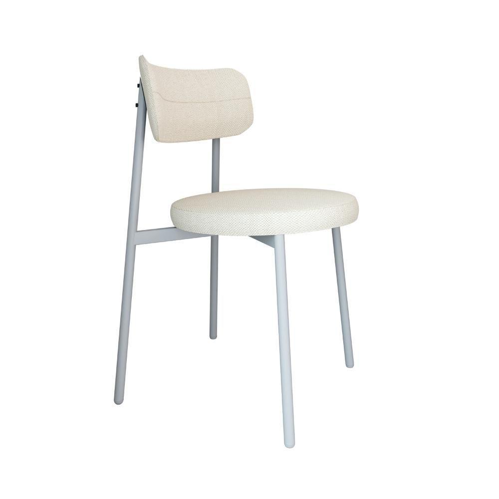 Cadeira Kyta Fixa C-4 Pés 50 X 44,7 X 83,8 Cm Pés Brancos. Corriente Palha Corriente Palha - 1