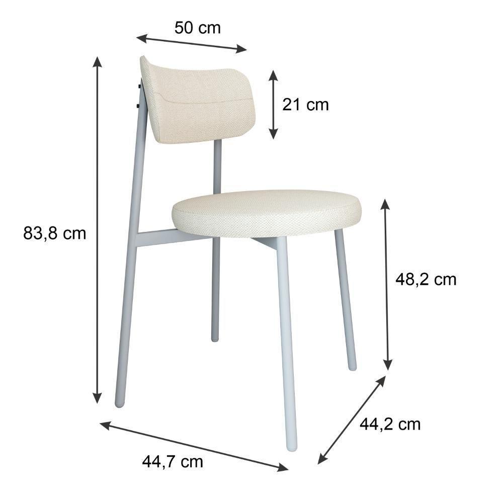 Cadeira Kyta Fixa C-4 Pés 50 X 44,7 X 83,8 Cm Pés Brancos. Corriente Palha Corriente Palha - 6