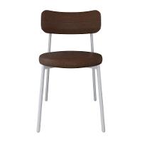 2 Unidades Cadeira Kyta Fixa C-4 Pés 50 X 44,7 X 83,8 Cm Pés Brancos. Courino Whisky Courino Whisky