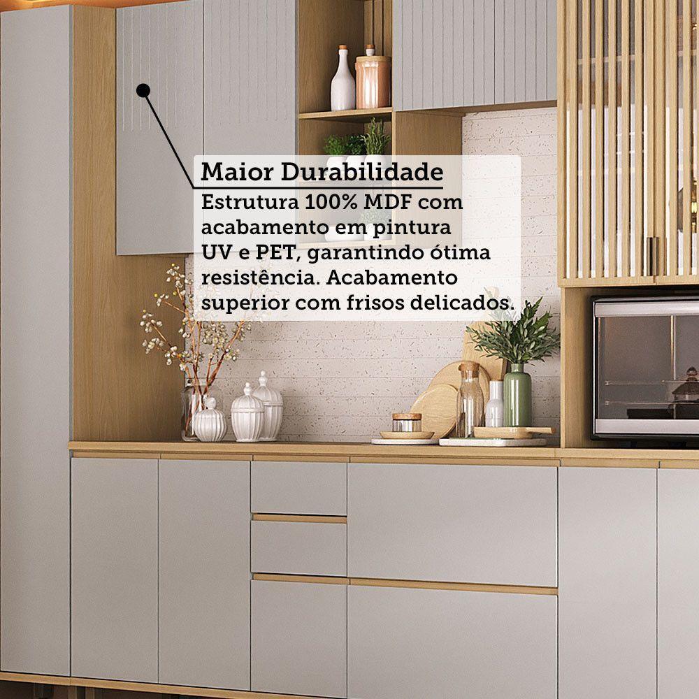 Cozinha Completa 6 Pçs Espaço Micro-ondas E Tampo 340cm Carvalho/cinza Cristal - 5