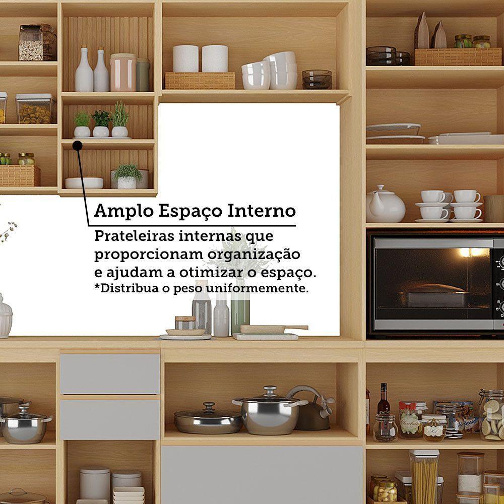 Cozinha Completa 6 Pçs Espaço Micro-ondas E Tampo 340cm Carvalho/cinza Cristal - 8