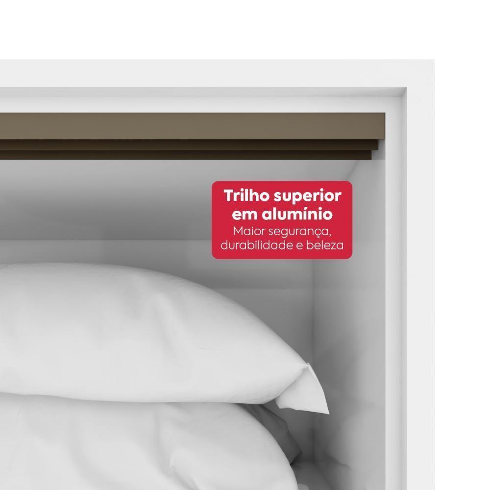 Guarda-roupa Casal 100% Mdf 3 Portas 6 Gavetas Vitta 2,70 Glass E Pés Branco - 9