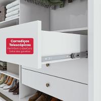 Guarda-roupa Casal 100% Mdf 3 Portas 6 Gavetas Vitta 2,70 Glass E Pés Branco - 7
