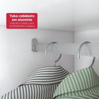 Guarda-roupa Casal 100% Mdf 3 Portas 6 Gavetas Vitta 2,70 Glass E Pés Branco - 10