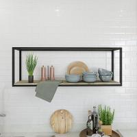 Nicho Aéreo Dynamica 120x30x42cm C-01 Prateleira Carvalho - Est.preta Carvalho - Est.preta - 3