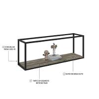 Nicho Aéreo Dynamica 120x30x42cm C-01 Prateleira Carvalho - Est.preta Carvalho - Est.preta