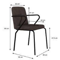 Cadeira Bloom Fixa C-4 Pes C-braco 490x580x850 Mm C-4 Un Boucle Marrom Castor Boucle Marrom Castor - 5