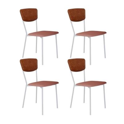 Cadeira Vintage Retrô Fixa C-4 Pés 425 X 505 X 830 Mm C-4 Un. Pés Brancos. Cy.tlp.rse-cn.cml Tulipa Rse-cn.caramelo