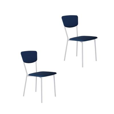 Cadeira Vintage Retrô Fixa C-4 Pés 425 X 505 X 830 Mm C-2 Un. Pés Brancos. Cy.azul Jeans Azul Jeans City