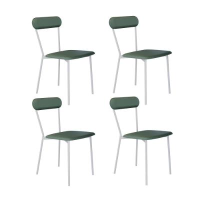 Cadeira Vintage Emília Fixa C-4 Pes 450 X 505 X 810 Mm C-4 Un. Pés Brancos. Cn.urano Vd.salvia Cn.urano Verde Sálvia