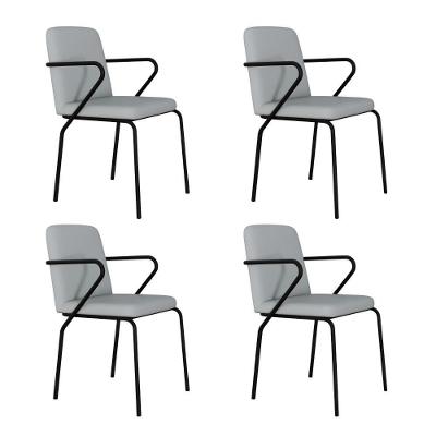 Cadeira Bloom Fixa C-4 Pes C-braco 490x580x850 Mm C-4 Un Courino Saturno Off White Courino Saturno Off White