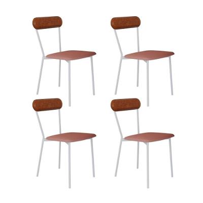 Cadeira Vintage Emília Fixa C-4 Pes 450 X 505 X 810 Mm C-4 Un. Pés Brancos. Cy.tlp.rse-cn.cml Tulipa Rse-cn.caramelo