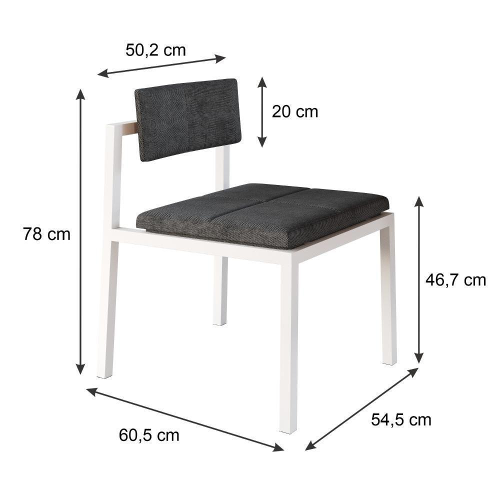 Cadeira Noah Encosto Anatômico Pés Brancos. Lautrec Grafite Lautrec Grafite - 7