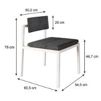 Cadeira Noah Encosto Anatômico Pés Brancos. Lautrec Grafite Lautrec Grafite - 7