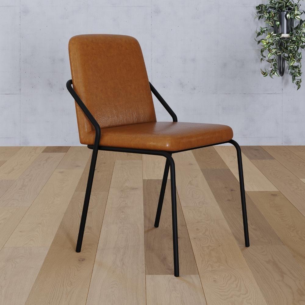 Cadeira Bloom Fixa C-4 Pes S-braco 490x580x850 Mm C-1 Un Courino Caramelo Courino Caramelo - 2