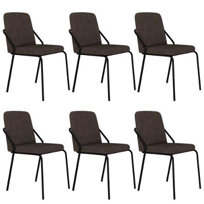 Cadeira Bloom Fixa C-4 Pes S-braco 490x580x850 Mm C-6 Un Boucle Marrom Castor Boucle Marrom Castor