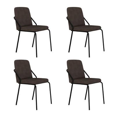 Cadeira Bloom Fixa C-4 Pes S-braco 490x580x850 Mm C-4 Un Boucle Marrom Castor Boucle Marrom Castor