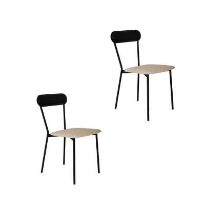 Cadeira Vintage Emília Fixa C-4 Pes 450 X 505 X 810 Mm C-2 Un.cy.areia Lgt-cn.pto Areia Lgt-courino Preto