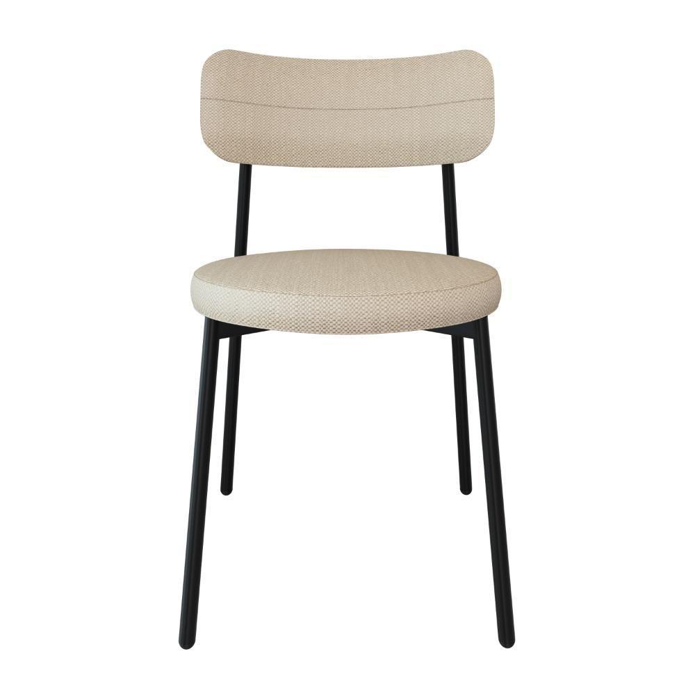 2 Unidades Cadeira Kyta Fixa C-4 Pés 50 X 44,7 X 83,8 Cm. Corriente Areia Corriente Areia - 4