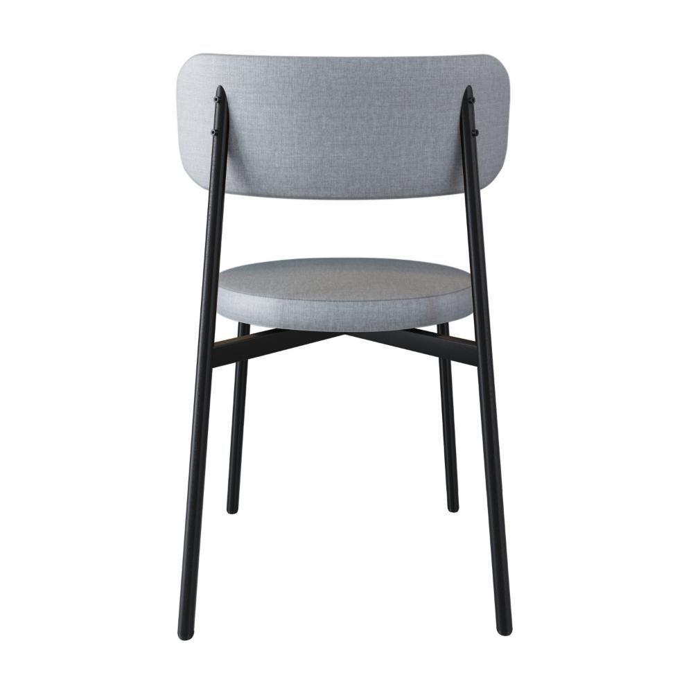 Cadeira Kyta Fixa C-4 Pés 50 X 44,7 X 83,8 Cm. Corriente Cinza Claro-courino Preto Corriente Cinza Claro-courino Preto - 5