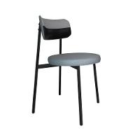 Cadeira Kyta Fixa C-4 Pés 50 X 44,7 X 83,8 Cm. Corriente Cinza Claro-courino Preto Corriente Cinza Claro-courino Preto - 1