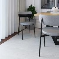 Cadeira Kyta Fixa C-4 Pés 50 X 44,7 X 83,8 Cm. Corriente Cinza Claro-courino Preto Corriente Cinza Claro-courino Preto - 2