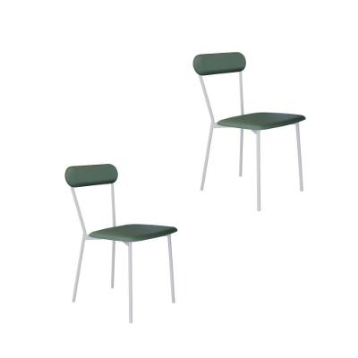 Cadeira Vintage Emília Fixa C-4 Pes 450 X 505 X 810 Mm C-2 Un. Pés Brancos. Cn.urano Vd.salvia Cn.urano Verde Sálvia