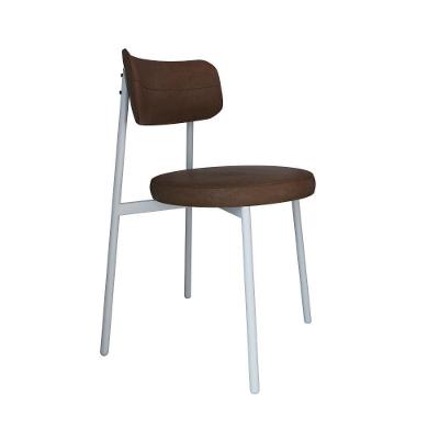 Cadeira Kyta Fixa C-4 Pés 50 X 44,7 X 83,8 Cm Pés Brancos. Courino Whisky Courino Whisky