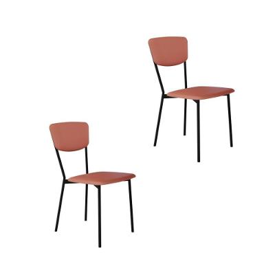 Cadeira Vintage Retrô Fixa C-4 Pés 425 X 505 X 830 Mm C-2 Un. Cn.marte Terra Rose Cn.marte Terra Rosê
