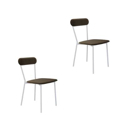 Cadeira Vintage Emília Fixa C-4 Pes 450 X 505 X 810 Mm C-2 Un. Pés Brancos. Vld.sand Veludo Sand