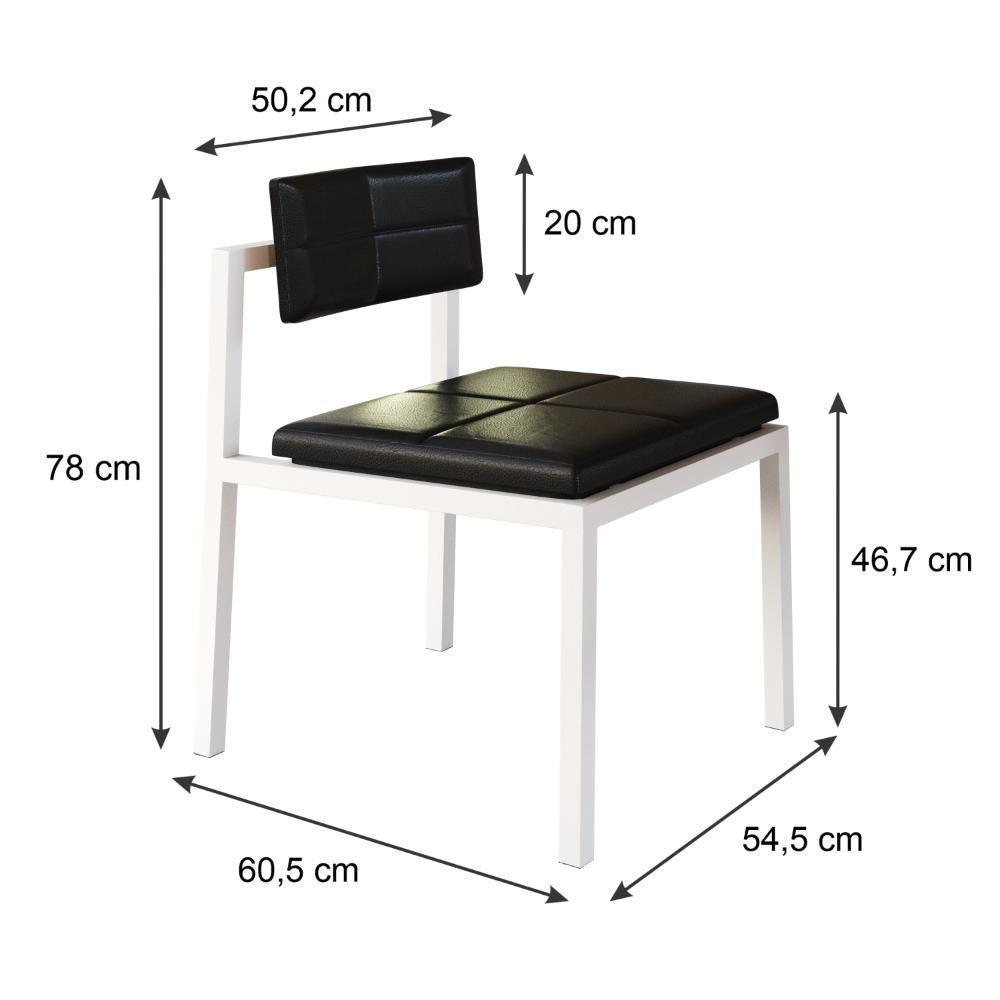 Cadeira Noah Encosto Anatômico Pés Brancos. Courino Preto Courino Preto - 7