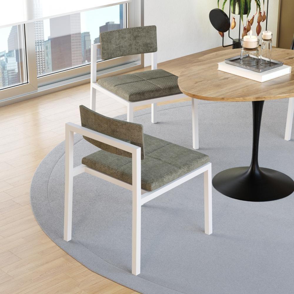 Cadeira Noah Encosto Anatômico Pés Brancos. Lautrec Marrom Lautrec Marrom - 2