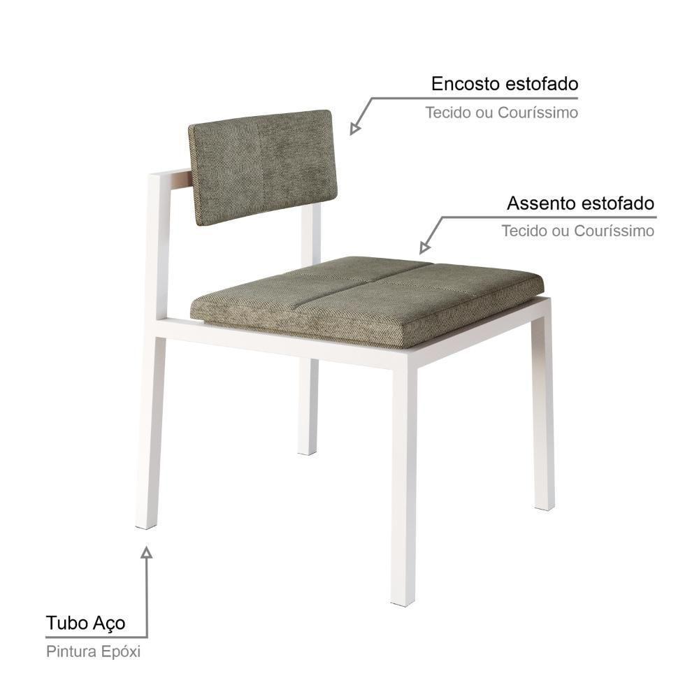 Cadeira Noah Encosto Anatômico Pés Brancos. Lautrec Marrom Lautrec Marrom - 3