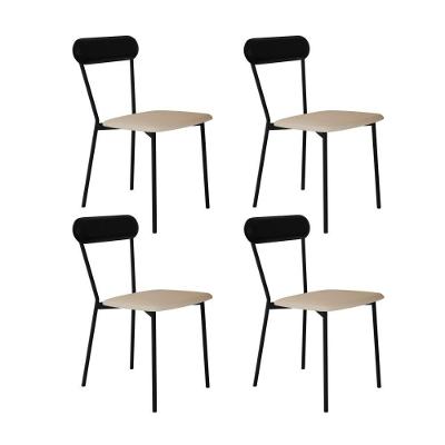 Cadeira Vintage Emília Fixa C-4 Pes 450 X 505 X 810 Mm C-4 Un.cy.areia Lgt-cn.pto Areia Lgt-courino Preto