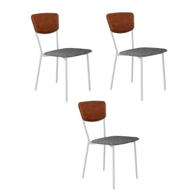 Cadeira Vintage Retrô Fixa C-4 Pés 425 X 505 X 830 Mm C-4 Un. Pés Brancos. Cy.nev.pta-cn.cml Névoa Pta-cn.caramelo