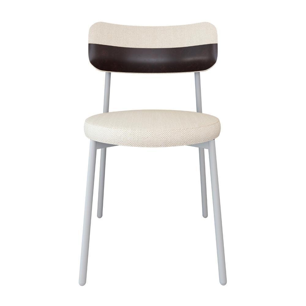 Cadeira Kyta Fixa C-4 Pés 50 X 44,7 X 83,8 Cm Pés Brancos. Corriente Palha-courino Café Corriente Palha-courino Café - 4