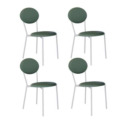 Cadeira Vintage Elipse Fixa C-4 Pes 430 X 535 X 860 Mm C-4 Un. Pés Brancos. Cn.urano Vd.salvia Cn.urano Verde Sálvia