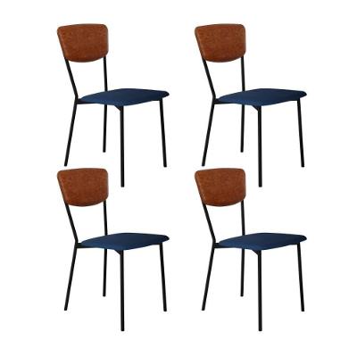 Cadeira Vintage Retrô Fixa C-4 Pés 425 X 505 X 830 Mm C-4 Un. Cy.az.jeans-cn.cml Azul Jeans-cn.caramelo